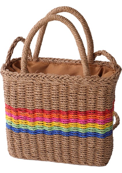 Kadınlar Straw Çanta Tote Omuz Çantaları Şık Tatil Tatil Khaki Için Gündelik (Yurt Dışından) modelleri