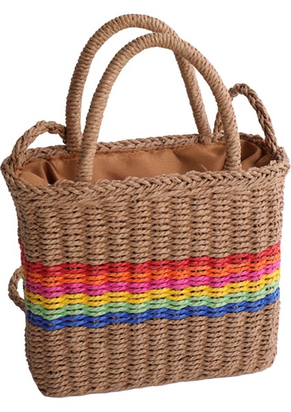 Kadınlar Straw Çanta Tote Omuz Çantaları Şık Tatil Tatil Khaki Için Gündelik (Yurt Dışından) fırsatları