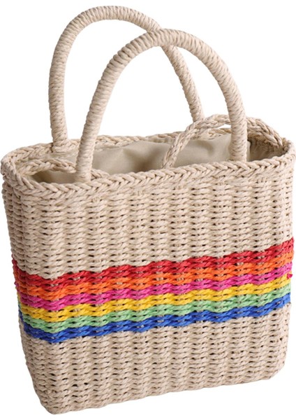 Kadınlar Straw Çanta Tote Omuz Çantaları Şık Tatil Tatil Bej (Yurt Dışından) fiyatları