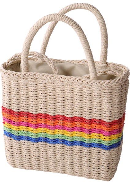 Kadınlar Straw Çanta Tote Omuz Çantaları Şık Tatil Tatil Bej (Yurt Dışından) modelleri
