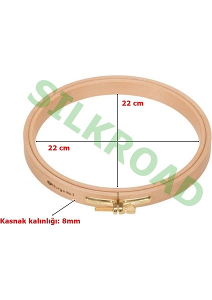 8mm Vidalı Ağaç Kasnak - No:5 Nakış Kasnağı - 220MM - 8mm