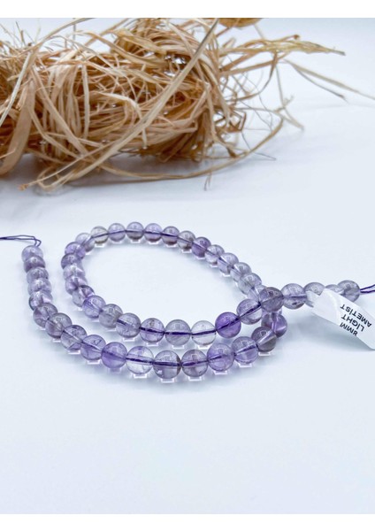 Light Ametist 8 mm Doğal Taş Dizi Küre Kesim
