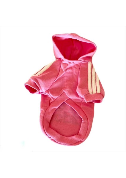 Pembe Adidog Kapşonlu Kedi Sweatshirt Kazak