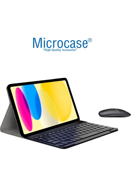 iPad 10.nesil 10.9 Inch 2022 Bluetooth Klavye ve Mouse + Standlı Kılıf - Bkk6