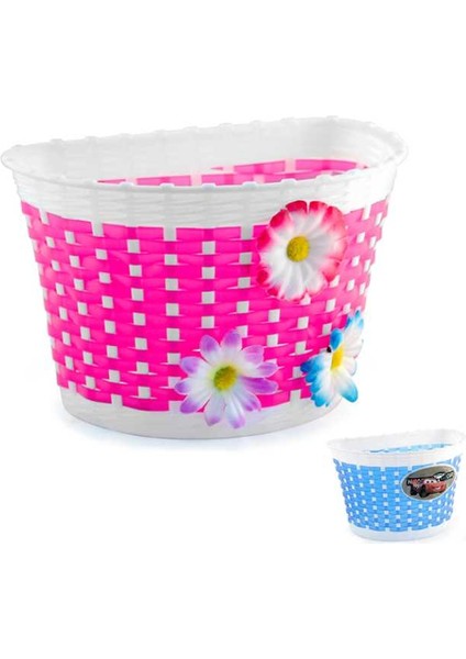 Bisiklet Mtb Ön Sepet Hasır Çiçekli Plastik