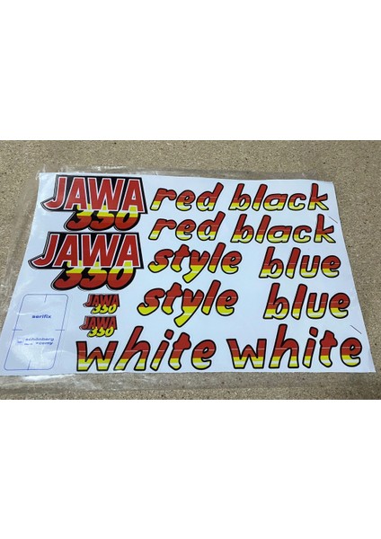 Jawa 350 Style Sticker Seti