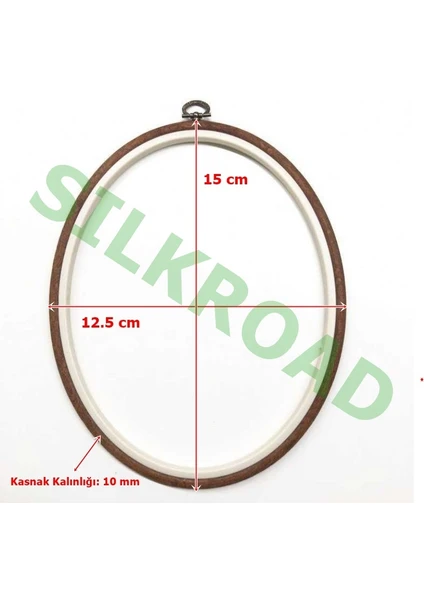 No:2 Oval Plastik Pano Kasnağı - Nakış Kasnağı 12.5X15CM - 10MM