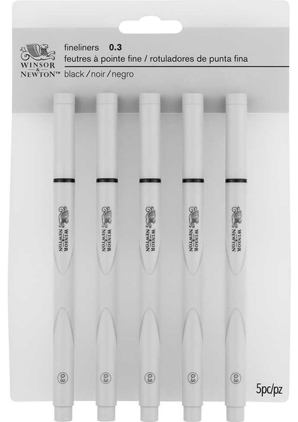 Fineliner Çizim Kalemi Seti Black (Siyah) 5 x 0.3mm