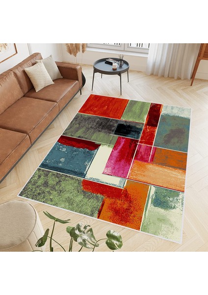 Dijital Baskı Yıkanabilir Kaymaz Taban Salon Halısı RVG0622