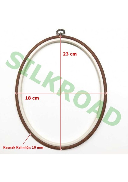 No:4 Oval Plastik Pano Kasnağı - Nakış Kasnağı 18X23CM - 10MM