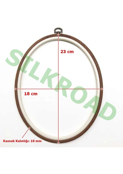 No:4 Oval Plastik Pano Kasnağı - Nakış Kasnağı 18X23CM - 10MM