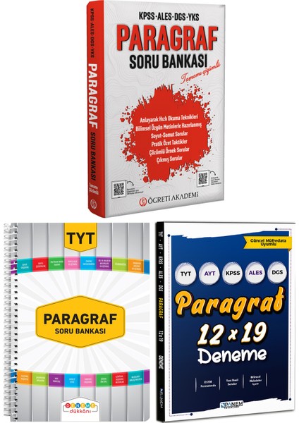 2023 Öğreti Akademi Paragraf Soru Bankası+Deneme Dükkanı Paragraf Soru B+Panem Paragraf Deneme
