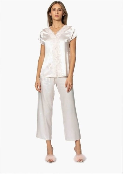 6'Lı Saten Gecelik Sabahlık Çeyiz Seti 6010 Ekru modelleri