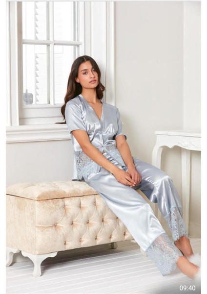 6'Lı Kaplı Midi Gecelik Sabahlık Set 6015 Mist fiyatları