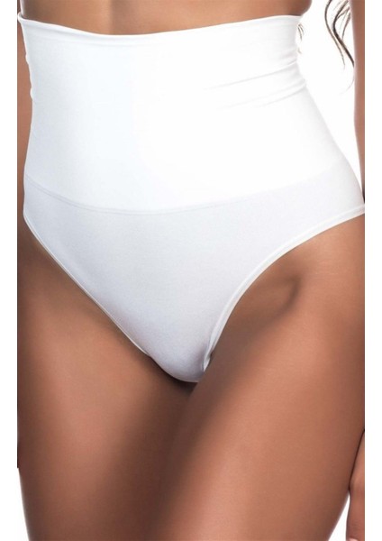 Emay Dikişsiz Çift Kat Brasil Slip Korse 2039 Beyaz