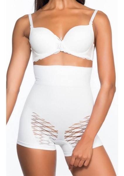 Emay Beyaz Dikişsiz Yüksek Bel Paçalı Korse 2064 fiyatları