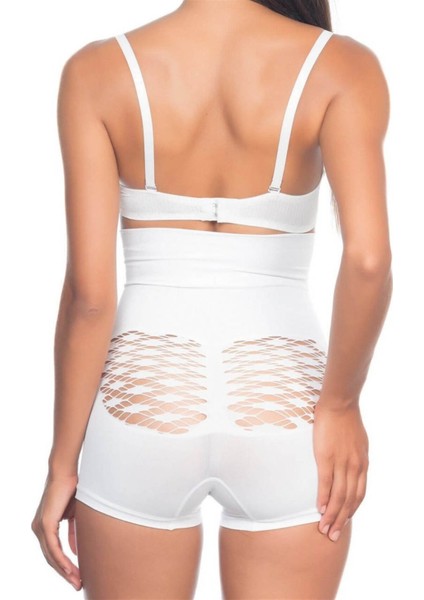 Emay Beyaz Dikişsiz Yüksek Bel Paçalı Korse 2064 modelleri