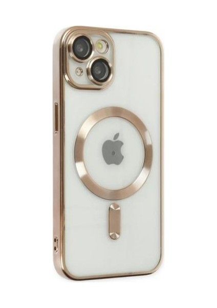 Kamera Korumalı iPhone 14 Plus 6.7inç Magsafe Uyumlu Silikon Kılıf, Lazer Çerçeveli, Darbe Emici