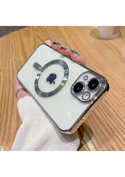 Kamera Korumalı iPhone 14 Plus 6.7inç Magsafe Uyumlu Silikon Kılıf, Lazer Çerçeveli, Darbe Emici modelleri