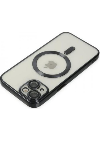 Kamera Korumalı iPhone 14 6.1inç Magsafe Uyumlu Silikon Kılıf, Lazer Çerçeveli, Darbe Emici