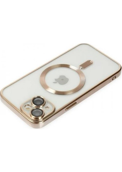 Kamera Korumalı iPhone 14 6.1inç Magsafe Uyumlu Silikon Kılıf, Lazer Çerçeveli, Darbe Emici