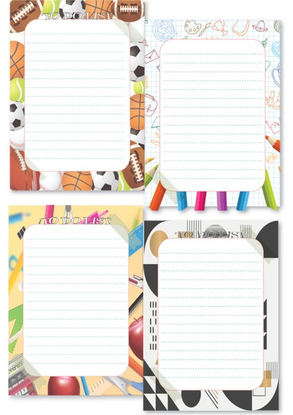 4'lü Bloknot Note Pad - To Do List Bloknot Not Kağıdı 10 x 14 cm