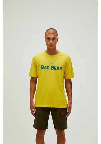 22.007.053 Title Bad Bear Yazili Erkek Kisa Kol Tshirt - Hardal