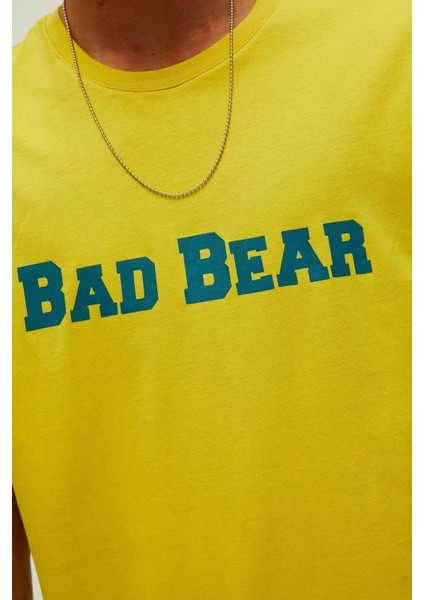 22.007.053 Title Bad Bear Yazili Erkek Kisa Kol Tshirt - Hardal