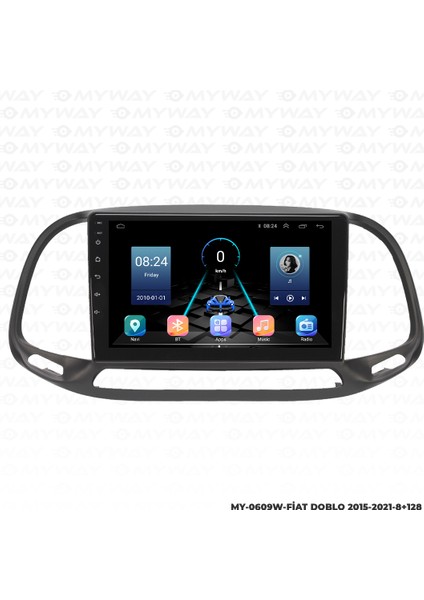 Fiat Doblo Android Multimedya Carplay Navigasyon Ekran - 8gb RAM+128 GB HDD - Myway