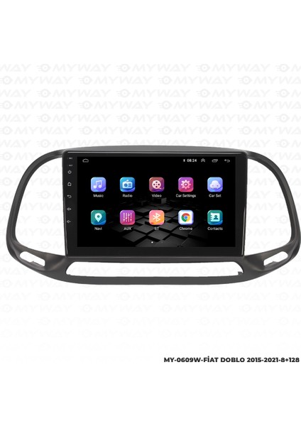 Fiat Doblo Android Multimedya Carplay Navigasyon Ekran - 8gb RAM+128 GB HDD - Myway
