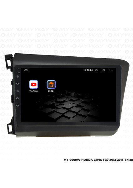 Honda Civic Fb7 Android Multimedya Carplay Navigasyon Ekran - 8gb RAM+128 GB HDD - Myway