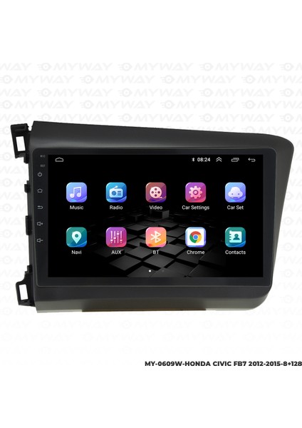 Honda Civic Fb7 Android Multimedya Carplay Navigasyon Ekran - 8gb RAM+128 GB HDD - Myway
