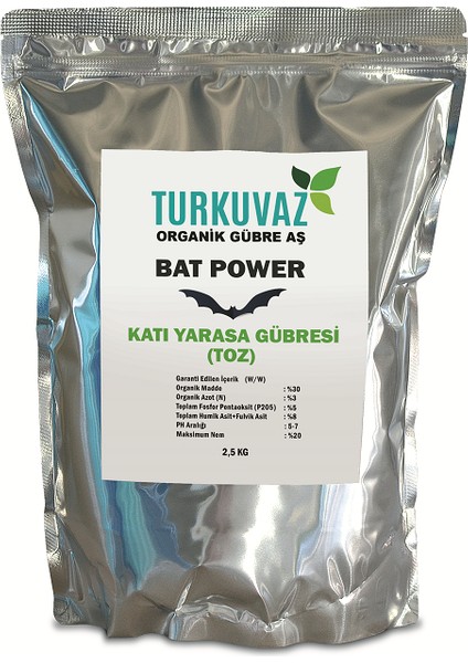 Organik Bat Power Mikron Toz Yarasa Gübresi 2,5 Kg.