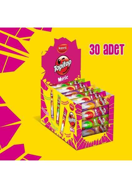 Kent Topitop Müzik Düdüklü Meyveli Şeker – 30 Adet fiyatları