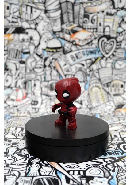 Mini Sevimli Deadpool Masaüstü Figür Biblo (8 Cm)