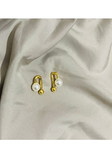 İncili Gold Küpe