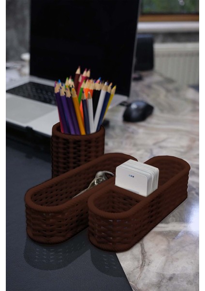 Hasır 3'lü Masa Üstü Organizer Set