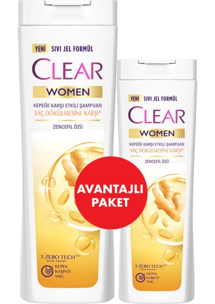 Women Kepeğe Karşı Etkili Şampuan Zencefil Özü 350 ml + 180 ml