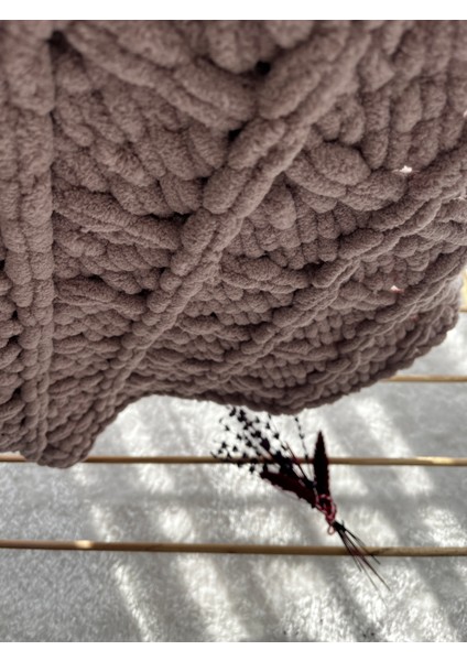 Taş Rengi El Örgü Bebek Battaniye fırsatları