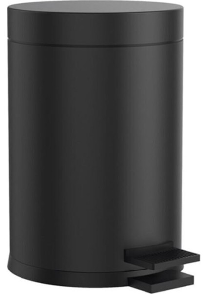 Çelik Metal 3 Litre Pedallı Çöp Kovası Siyah