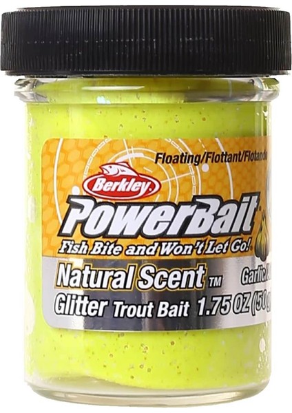 Powerbait Doğal Kokulu Glitter (Simli) Alabalık Hamuru - Sunshine Yellow