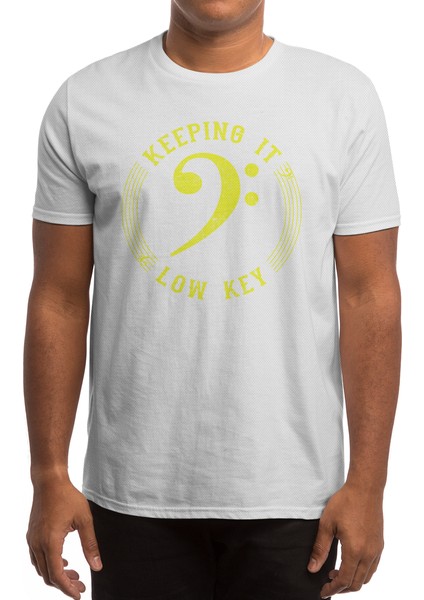 Yellow Bass Clef - Keeping It Low Key - Bass Clef Lover Gift Beyaz Spor Tişört