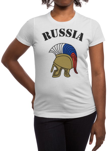 Russia Flag Helmet Beyaz Spor Tişört