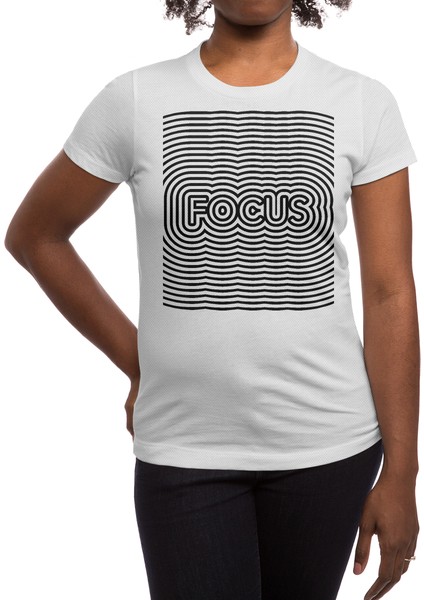 Focus Optical Illusion Op Art Black Lines Beyaz Spor Tişört