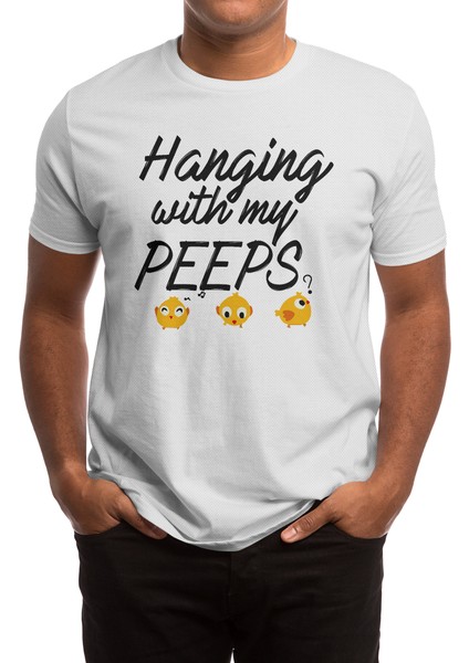 Hanging With My Peeps - Social Design Beyaz Spor Tişört