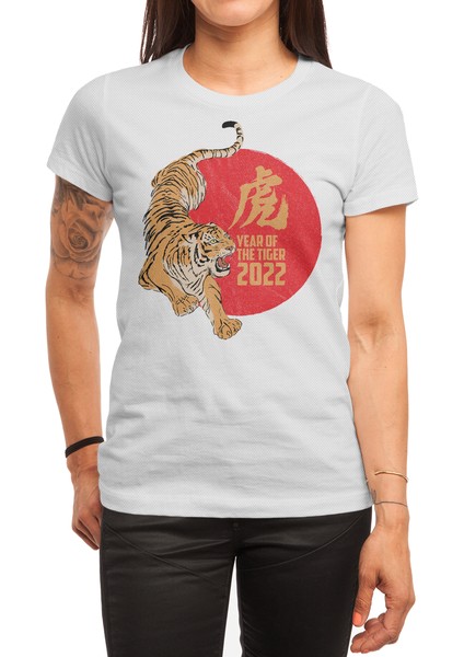 Year Of The Tiger 2022 T-Shirt Beyaz Spor Tişört