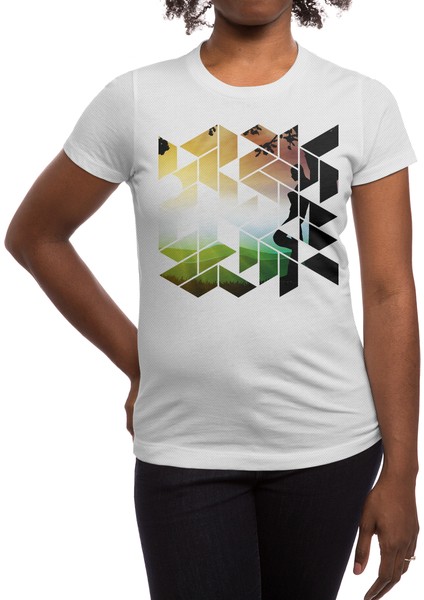 Geometric Art Work - Human And Nature Beyaz Spor Tişört