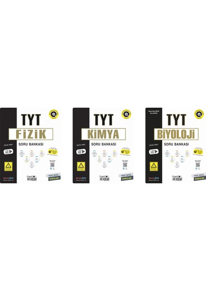 Üçgen Akademi TYT Fizik + Kimya + Biyoloji Soru Seti 3 Kitap 2023