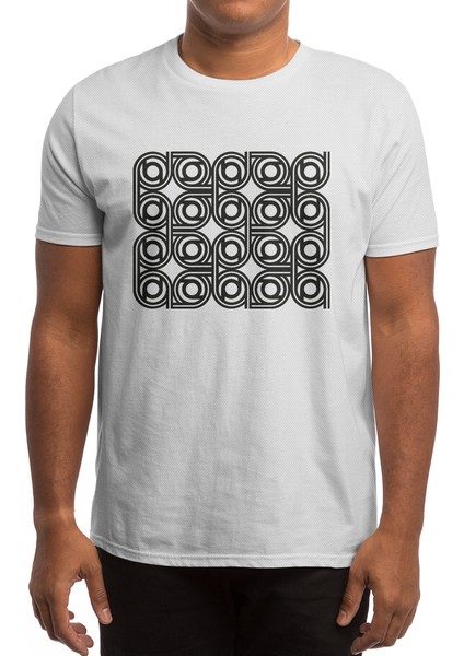 Black And White Pattern Geo Art Deco Beyaz Spor Tişört