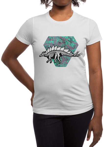 Stegosaurus Fossil Beyaz Spor Tişört